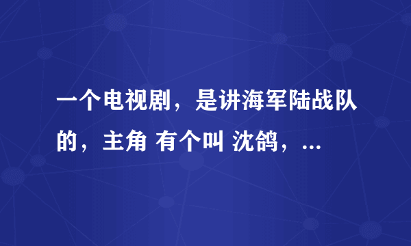 一个电视剧，是讲海军陆战队的，主角 有个叫 沈鸽， 还有个叫柳小山， 反正有段时间再中央一套播