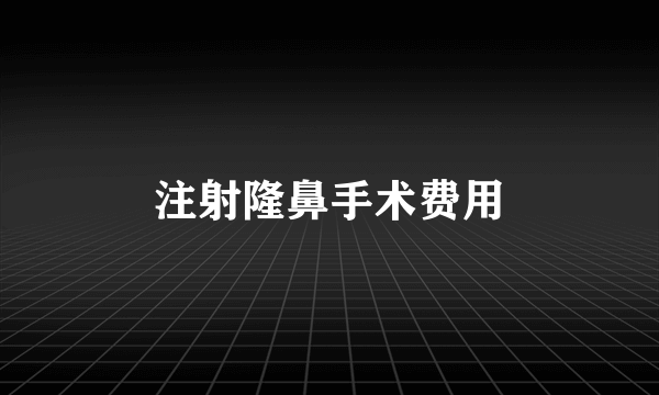 注射隆鼻手术费用