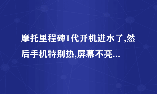 摩托里程碑1代开机进水了,然后手机特别热,屏幕不亮,后来去清洗了一下,开不开机了,怎么处理啊,