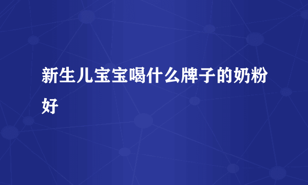 新生儿宝宝喝什么牌子的奶粉好