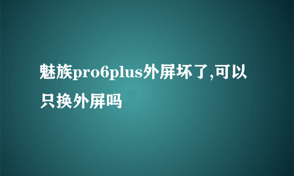 魅族pro6plus外屏坏了,可以只换外屏吗