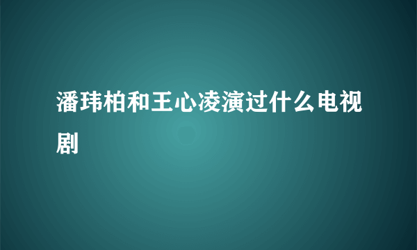潘玮柏和王心凌演过什么电视剧