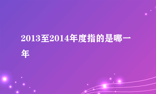 2013至2014年度指的是哪一年