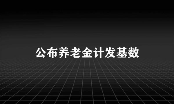 公布养老金计发基数