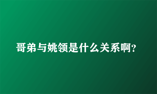 哥弟与姚领是什么关系啊？