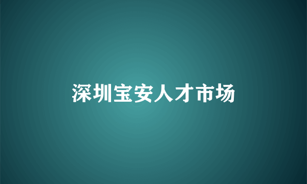深圳宝安人才市场