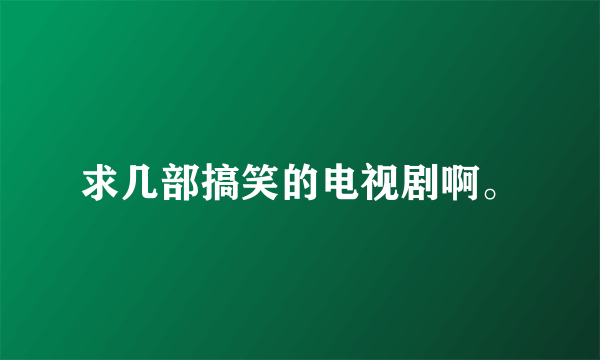 求几部搞笑的电视剧啊。