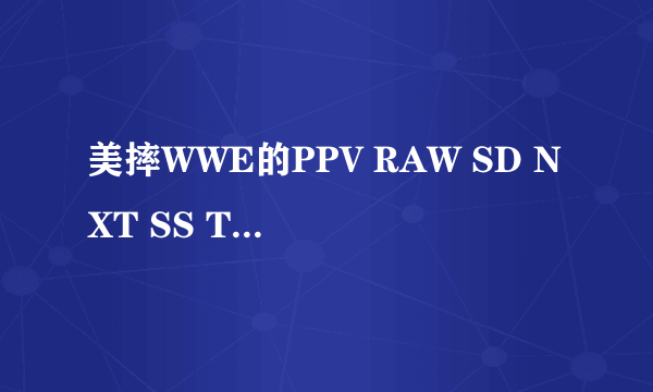 美摔WWE的PPV RAW SD NXT SS TNA各什么意思啊？