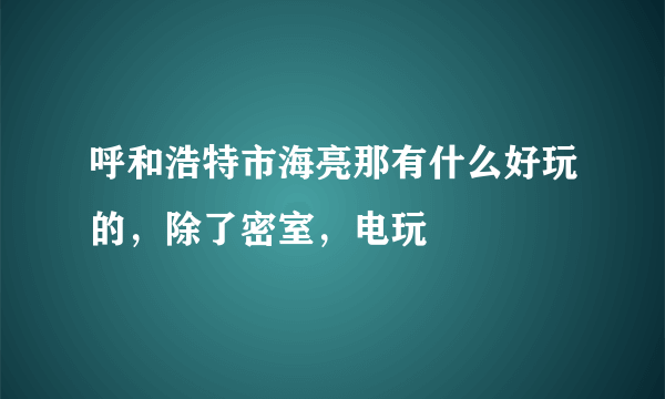 呼和浩特市海亮那有什么好玩的，除了密室，电玩