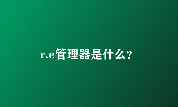 r.e管理器是什么？