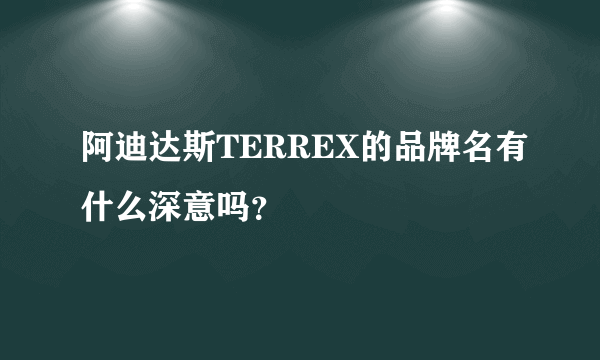 阿迪达斯TERREX的品牌名有什么深意吗？