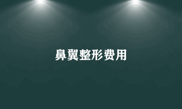 鼻翼整形费用
