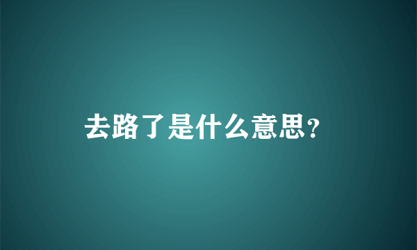 去路了是什么意思？