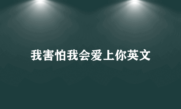 我害怕我会爱上你英文