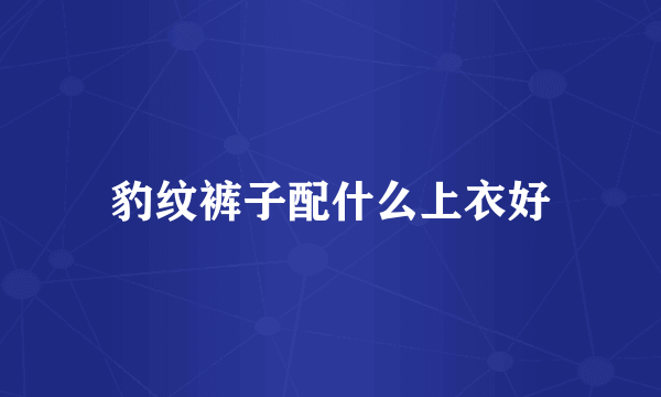 豹纹裤子配什么上衣好