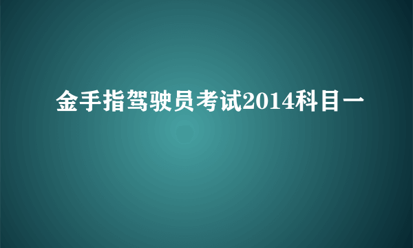 金手指驾驶员考试2014科目一