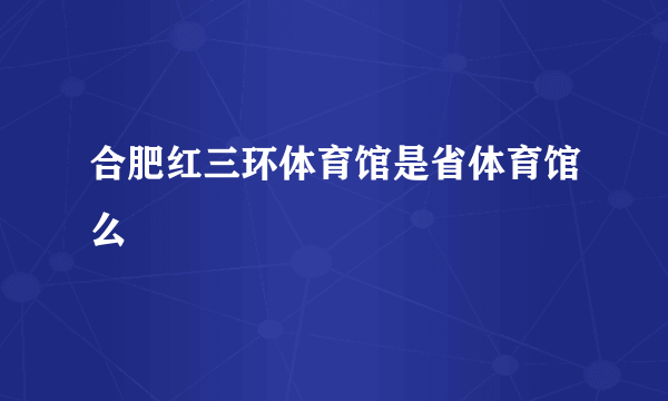 合肥红三环体育馆是省体育馆么