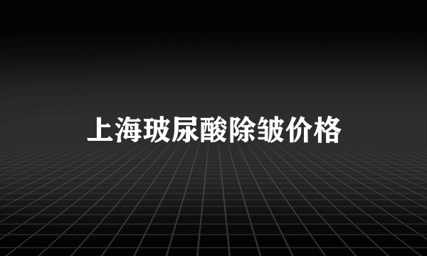 上海玻尿酸除皱价格