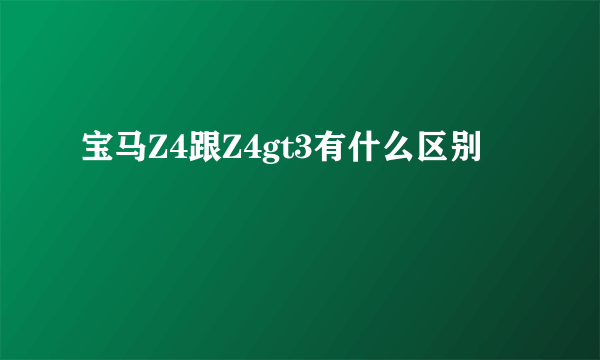 宝马Z4跟Z4gt3有什么区别