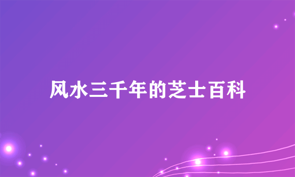 风水三千年的芝士百科