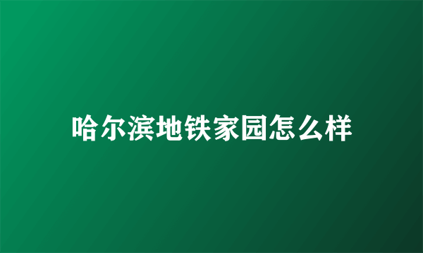 哈尔滨地铁家园怎么样