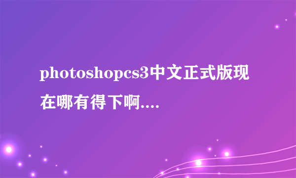 photoshopcs3中文正式版现在哪有得下啊.....希望大家帮下忙啊!!!!!