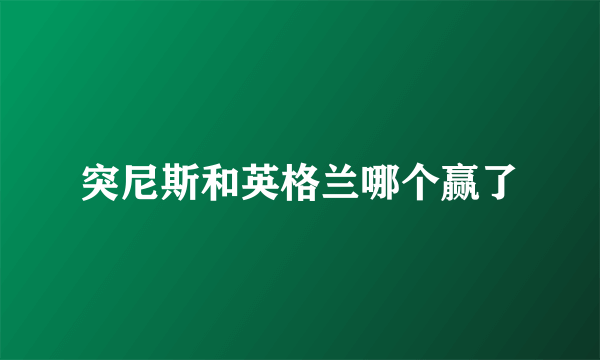 突尼斯和英格兰哪个赢了