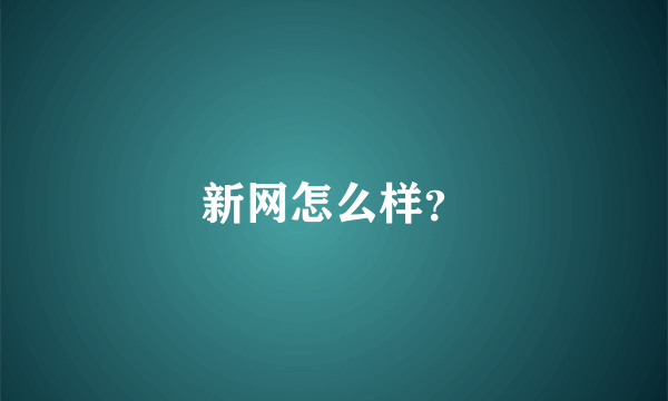 新网怎么样？