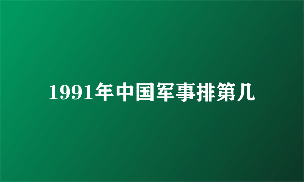 1991年中国军事排第几
