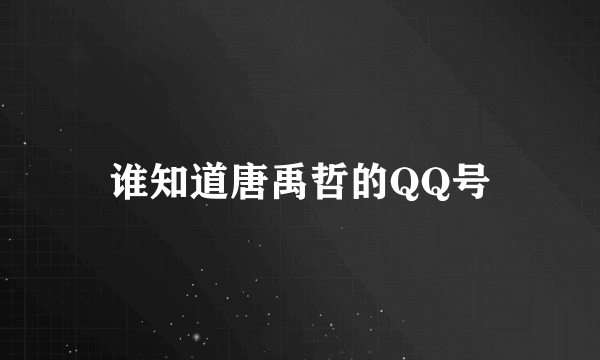 谁知道唐禹哲的QQ号