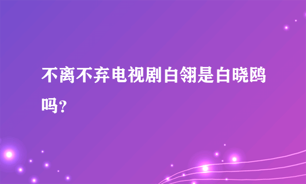 不离不弃电视剧白翎是白晓鸥吗？