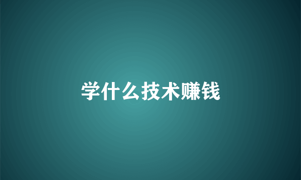 学什么技术赚钱
