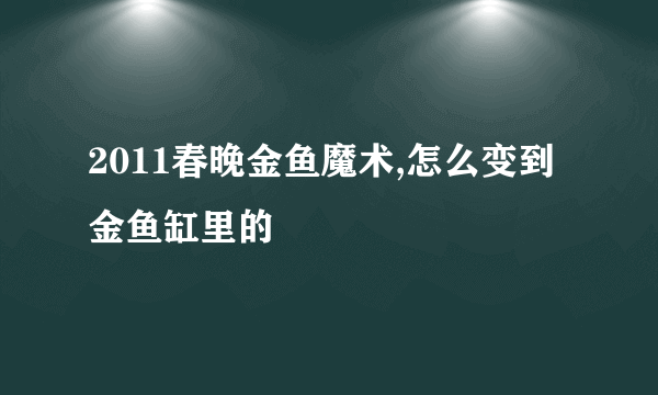 2011春晚金鱼魔术,怎么变到金鱼缸里的