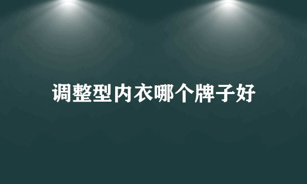 调整型内衣哪个牌子好