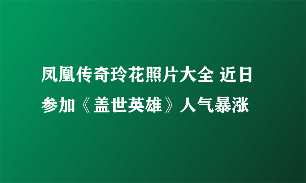 凤凰传奇玲花照片大全 近日参加《盖世英雄》人气暴涨