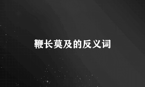 鞭长莫及的反义词