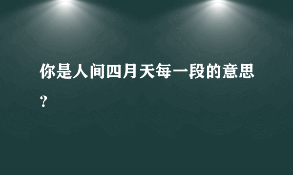 你是人间四月天每一段的意思？
