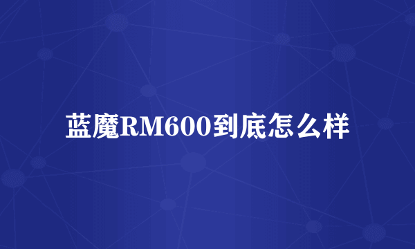 蓝魔RM600到底怎么样