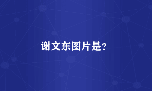 谢文东图片是？