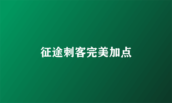 征途刺客完美加点