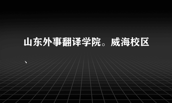 山东外事翻译学院。威海校区、