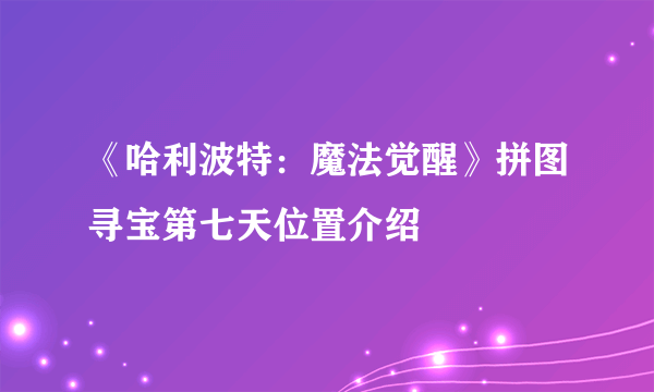 《哈利波特：魔法觉醒》拼图寻宝第七天位置介绍