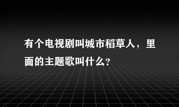 有个电视剧叫城市稻草人，里面的主题歌叫什么？