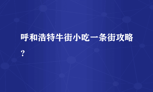 呼和浩特牛街小吃一条街攻略？
