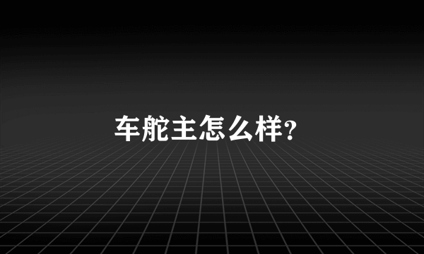 车舵主怎么样？