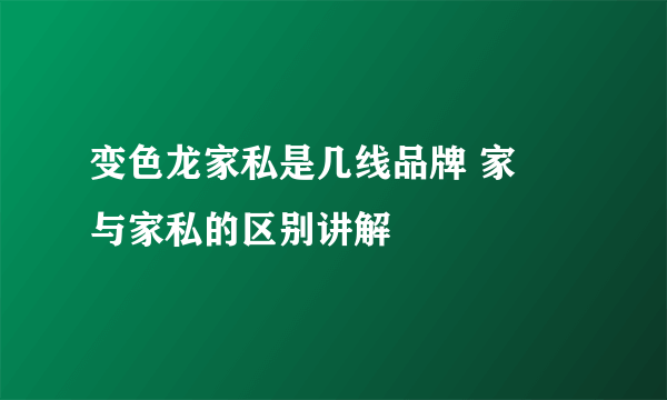 变色龙家私是几线品牌 家俬与家私的区别讲解
