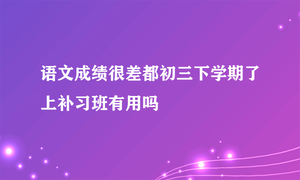语文成绩很差都初三下学期了上补习班有用吗