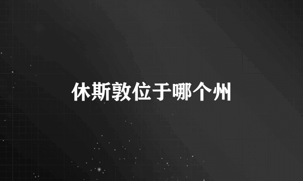 休斯敦位于哪个州