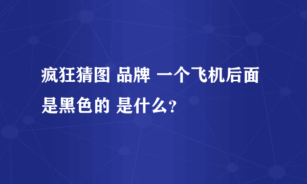 疯狂猜图 品牌 一个飞机后面是黑色的 是什么？