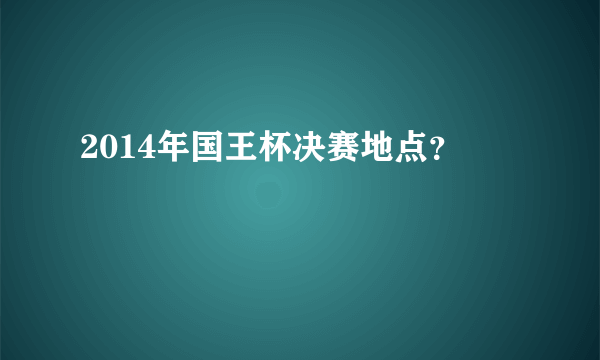 2014年国王杯决赛地点？